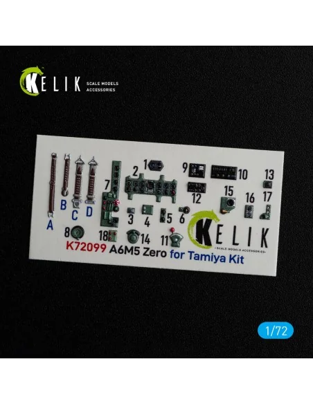 A6M5 Zero - interior 3D decals for Tamiya kit, 1/72 - Kelik K72099