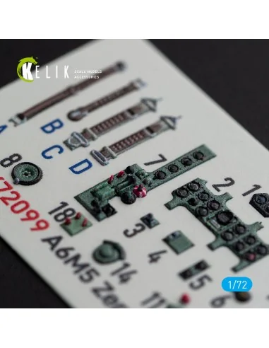 A6M5 Zero - interior 3D decals for Tamiya kit, 1/72 - Kelik K72099