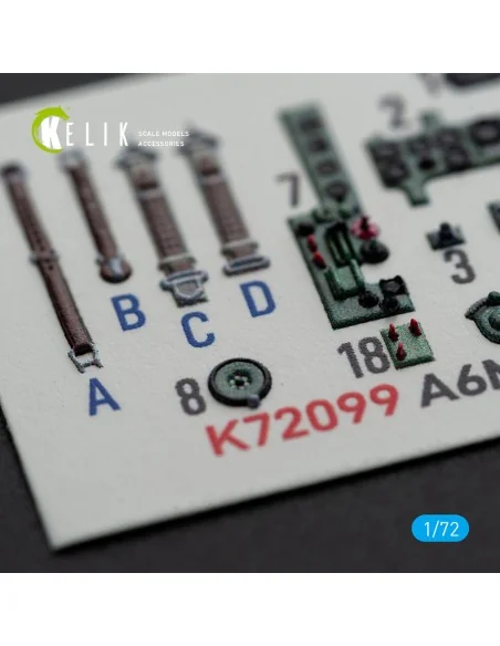 A6M5 Zero - interior 3D decals for Tamiya kit, 1/72 - Kelik K72099