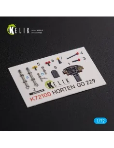 Horten Go 229 interior 3D decals for Revell kit, 1/72 - Kelik K72100