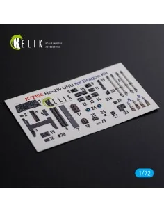 HE-219 UHU interior 3D decals for Dragon kit, 1/72 - Kelik K72104