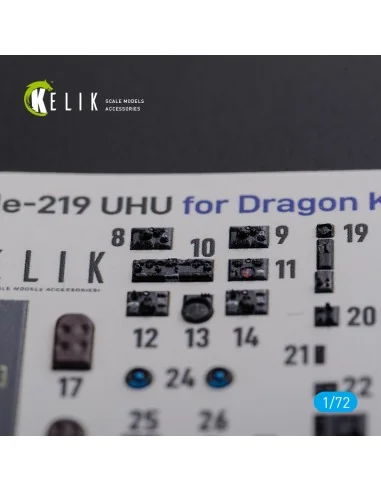 HE-219 UHU interior 3D decals for Dragon kit, 1/72 - Kelik K72104