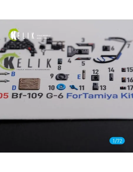 BF109 G-6 interior 3D decals for Tamiya kit, 1/72 - Kelik K72105