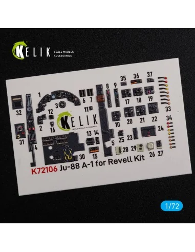 Ju-88 A-1 interior 3D decals for Revell kit, 1/72 - Kelik K72106