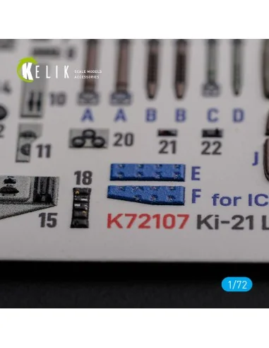 KI-21 interior 3D decals for ICM kit, 1/72 - Kelik K72107
