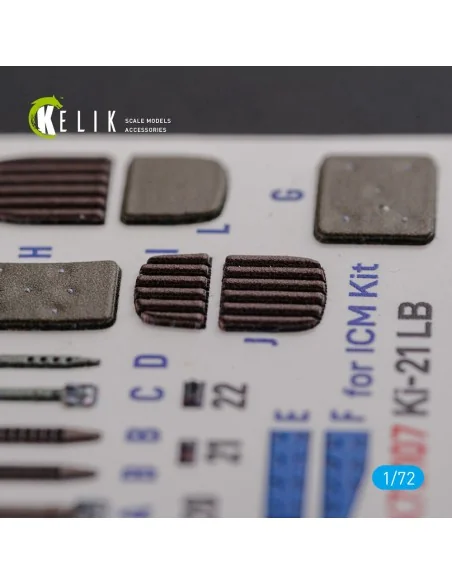 KI-21 interior 3D decals for ICM kit, 1/72 - Kelik K72107