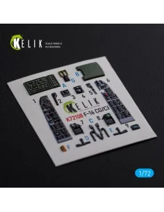F-16 CG/CJ interior 3D decals for Academy kit, 1/72 - Kelik K72108