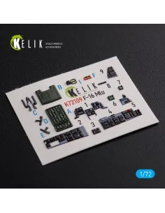 F-16 MLU interior 3D decals for Revell kit, 1/72 - Kelik K72109