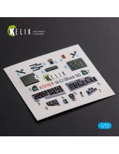 F-16 CJ (Block 50) interior 3D decals for Tamiya kit, 1/72 - Kelik ...