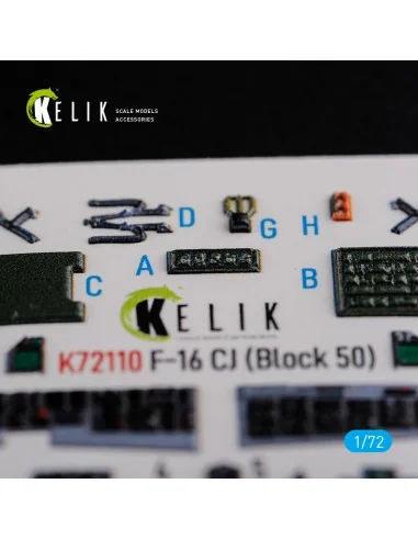 F-16 CJ (Block 50) interior 3D decals for Tamiya kit, 1/72 - Kelik ...