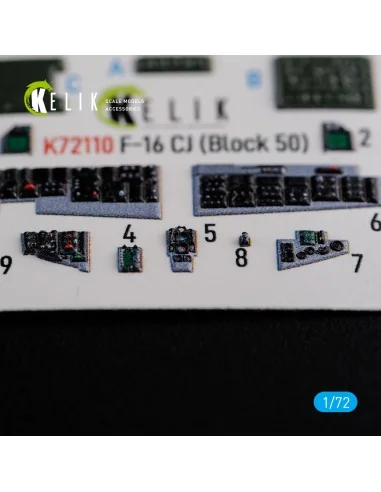 F-16 CJ (Block 50) interior 3D decals for Tamiya kit, 1/72 - Kelik ...