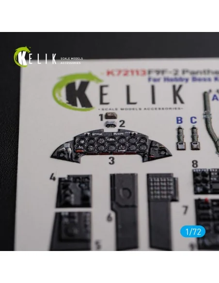 F9F-2 Panther interior 3D decals for HobbyBoss kit, 1/72 - Kelik K7...