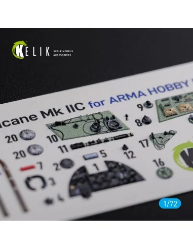 Hurricane Mk IIC interior 3D decals for Arma Hobby kit, 1/72 - Keli...