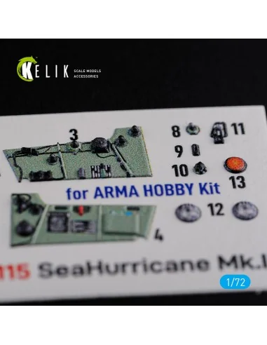 Sea Hurricane Mk I interior 3D decals for Arma Hobby kit, 1/72 - Ke...