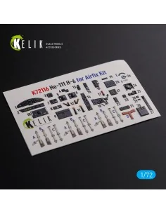 He-111 H6 interior 3D decals for Airfix kit, 1/72 - Kelik K72116