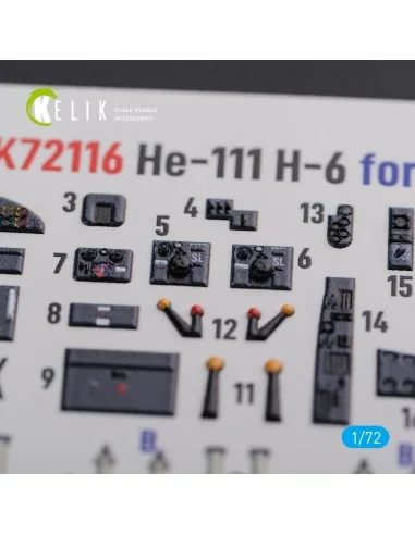 He-111 H6 interior 3D decals for Airfix kit, 1/72 - Kelik K72116