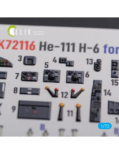 He-111 H6 interior 3D decals for Airfix kit, 1/72 - Kelik K72116