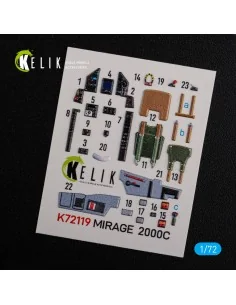 Mirage 2000C interior 3D decals forModelSvit kit, 1/72 - Kelik K72119