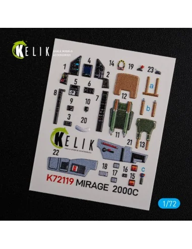 Mirage 2000C interior 3D decals forModelSvit kit, 1/72 - Kelik K72119