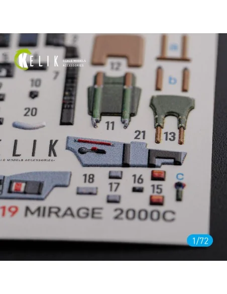 Mirage 2000C interior 3D decals forModelSvit kit, 1/72 - Kelik K72119