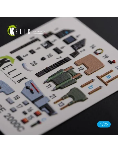Mirage 2000C interior 3D decals forModelSvit kit, 1/72 - Kelik K72119