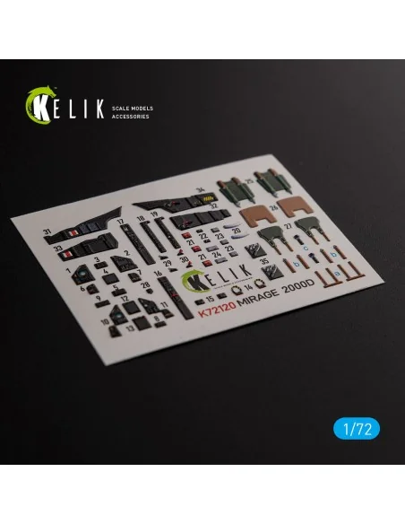 Mirage 2000D interior 3D decals forModelSvit kit, 1/72 - Kelik K72120