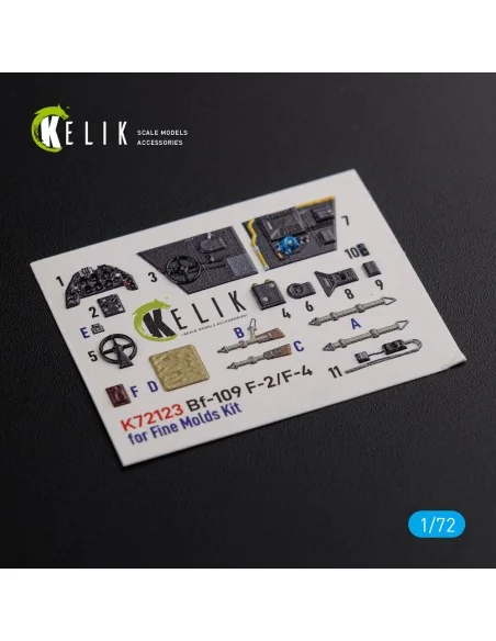 BF109-F2/F4 interior 3D decals for Fine Molds kit, 1/72 - Kelik K72123