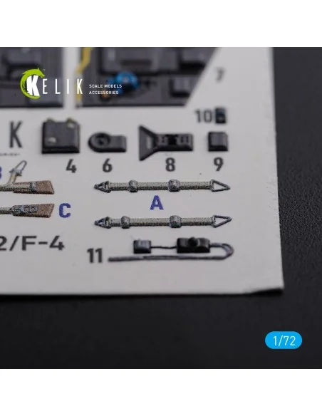 BF109-F2/F4 interior 3D decals for Fine Molds kit, 1/72 - Kelik K72123