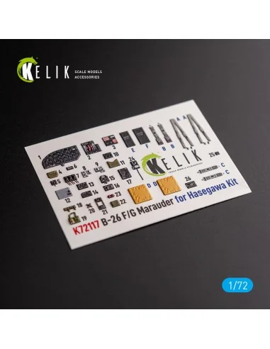 B-26 F/G Marauder - interior 3D decals for Hasegawa kit, 1/72 - Kel...