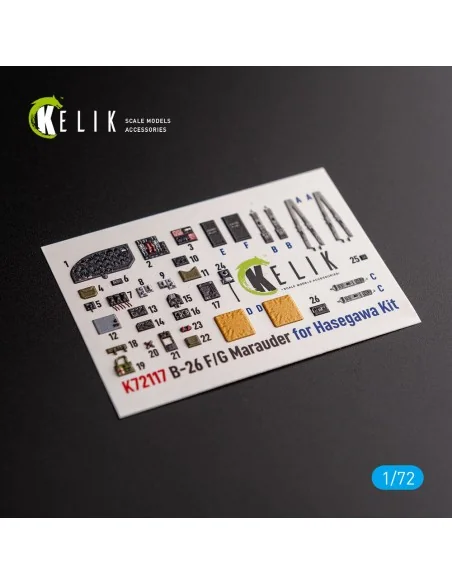 [NO_DESC] B-26 F/G Marauder - interior 3D decals for Hasegawa kit, ...