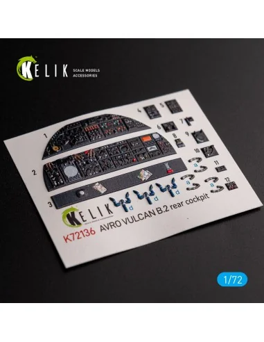 AVRO VULCAN B.2 Rear cockpit - interior 3D decals for Airfix kit, 1...