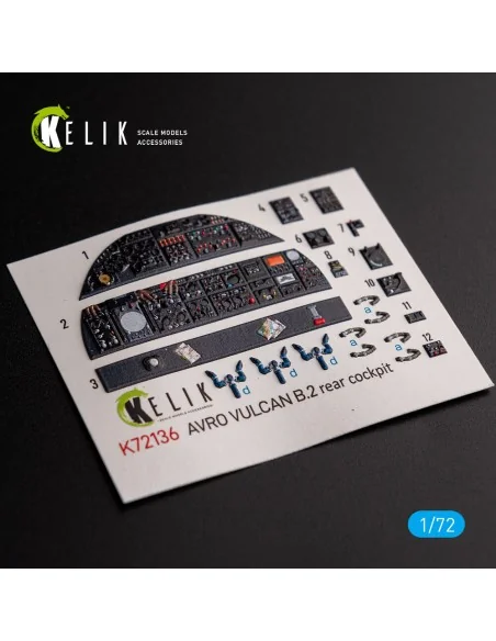 AVRO VULCAN B.2 Rear cockpit - interior 3D decals for Airfix kit, 1...