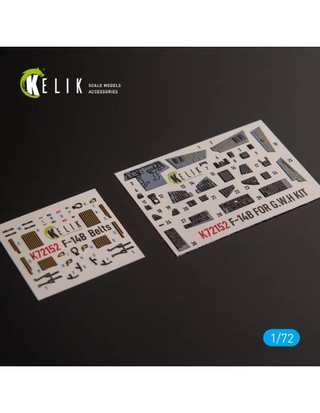 F-14B - interior 3D decals for GWH kit, 1/72 - Kelik K72152