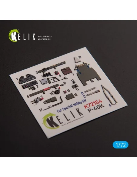 P-40K - interior 3D decals for Special Hobby kit, 1/72 - Kelik K72154