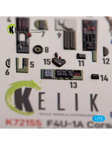 F4U-1A Corsair - interior 3D decals for Tamiya kit, 1/72 - Kelik K7...