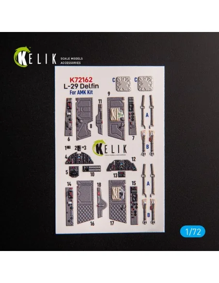 L-29 Delfin - interior 3D decals for AMK kit, 1/72 - Kelik K72162