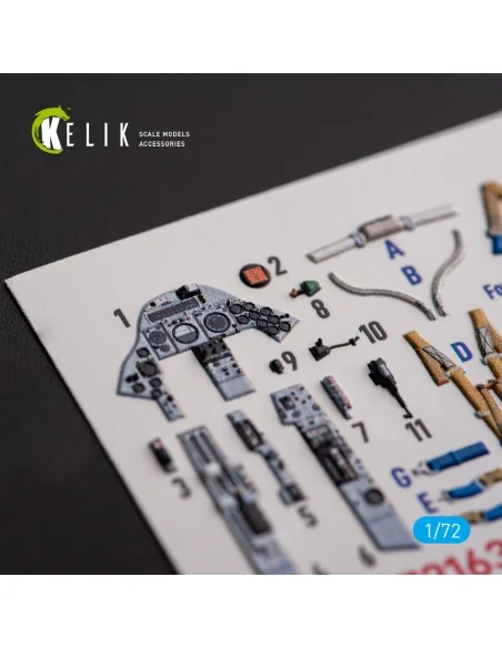 F.2A Lighting - interior 3D decals for Airfix kit, 1/72 - Kelik K72163