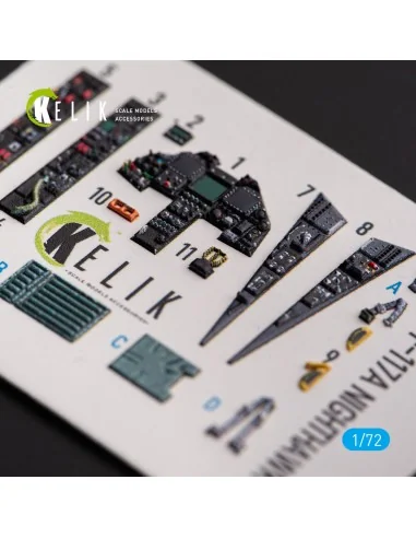 F-117A NIGHTHAWK - interior 3D decals for Hasegawa kit, 1/72 - Keli...