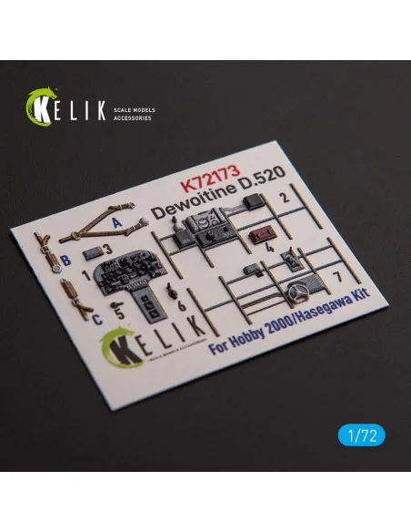 [NO_DESC] Dewoitine D.520 - interior 3D decals for Hobby 2000/Haseg...