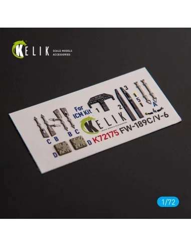 FW-189C/V-6 - interior 3D decals for ICM kit, 1/72 - Kelik K72175