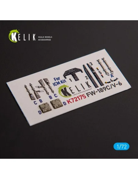 FW-189C/V-6 - interior 3D decals for ICM kit, 1/72 - Kelik K72175