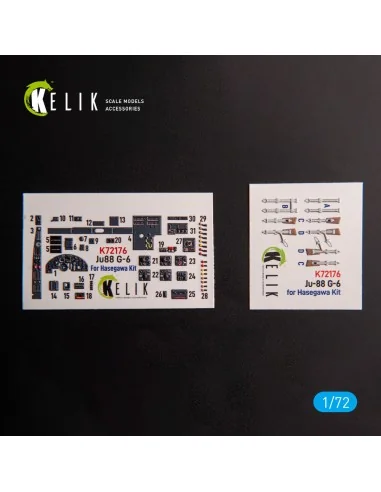 Ju88 G-6 - interior 3D decals for Hasegawa kit, 1/72 - Kelik K72176