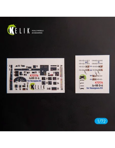 Ju88 G-6 - interior 3D decals for Hasegawa kit, 1/72 - Kelik K72176