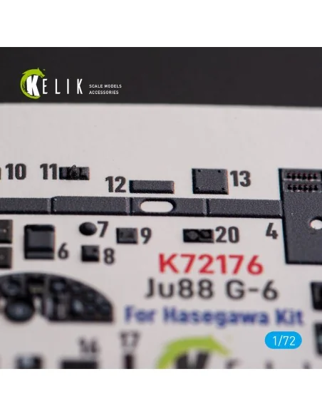Ju88 G-6 - interior 3D decals for Hasegawa kit, 1/72 - Kelik K72176
