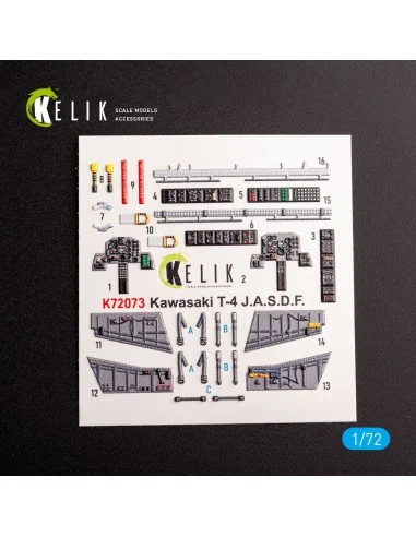 Kawasaki T-4 - interior 3D decals for Hasegawa kit, 1/72 - Kelik K7...