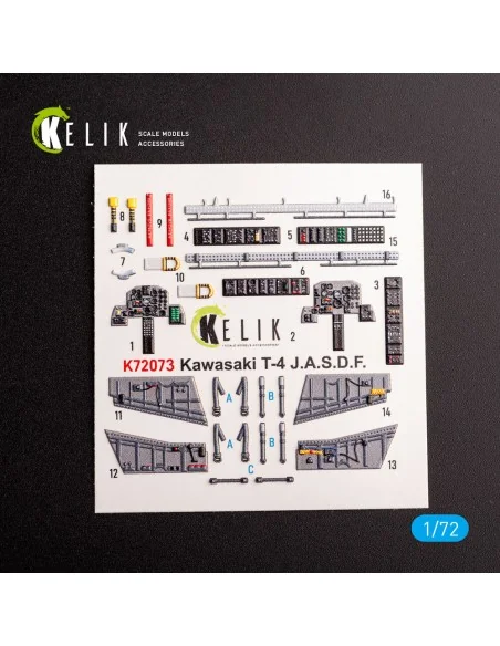 Kawasaki T-4 - interior 3D decals for Hasegawa kit, 1/72 - Kelik K7...