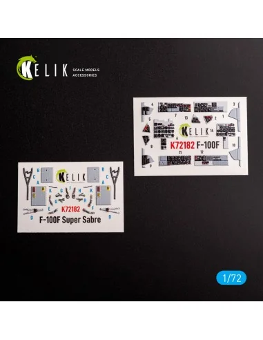 F-100F - interior 3D decals for Trumpeter kit, 1/72 - Kelik K72182