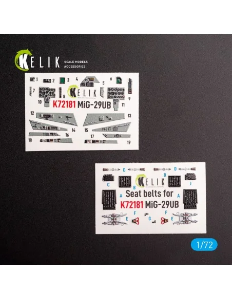 MiG-29UB - interior 3D decals for IBG models kit, 1/72 - Kelik K72181