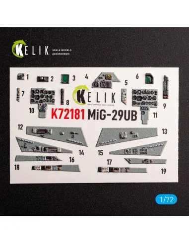 MiG-29UB - interior 3D decals for IBG models kit, 1/72 - Kelik K72181