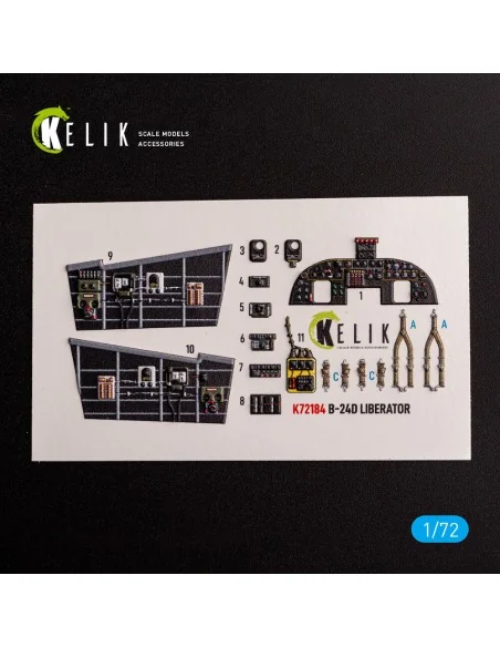 B-24D Liberator - interior 3D decals for Hasegawa kit, 1/72 - Kelik...